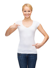 Image showing woman in blank white t-shirt