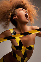 Image showing woman with long curly hair