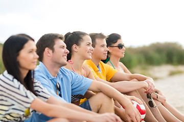 Image showing group of friends having fun on the beach