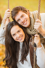 Image showing romantic couple in the autumn park