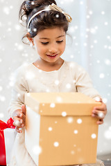 Image showing happy child girl with gift box