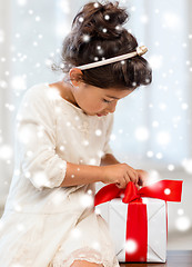 Image showing happy child girl with gift box