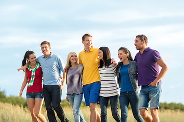 Image showing group of friends having fun on the beach