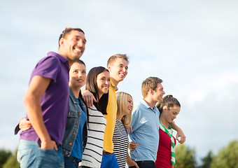 Image showing group of friends having fun on the beach