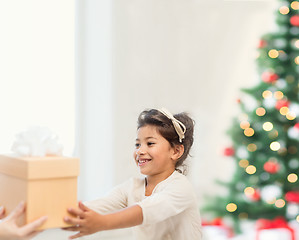 Image showing happy child girl with gift box