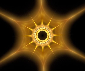 Image showing Sunny fractal - yellow 3D sun