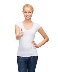 Image showing woman showing thumbs up