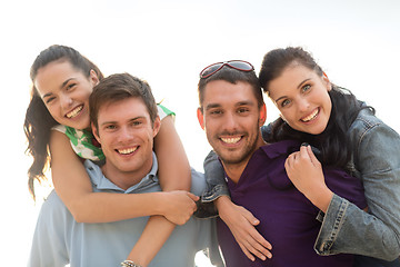 Image showing group of friends having fun on the beach