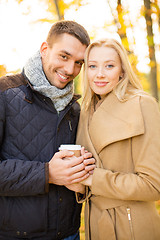 Image showing romantic couple in the autumn park