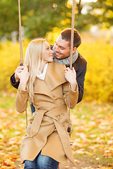 Image showing romantic couple in the autumn park