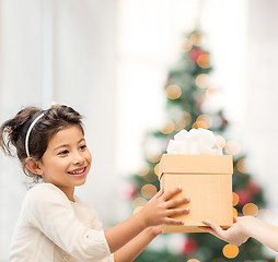 Image showing happy child girl with gift box