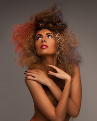 Image showing woman with long curly hair