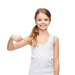 Image showing smiling teenage girl in blank white shirt