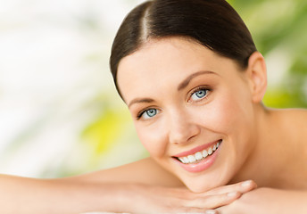 Image showing beautiful smiling woman in spa salon