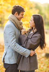 Image showing romantic couple in the autumn park