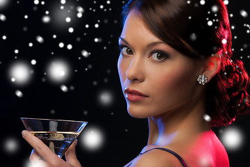 Image showing woman with cocktail