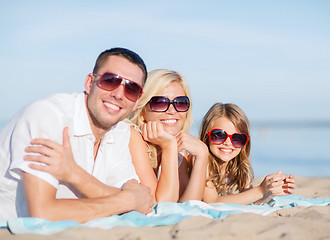 Image showing happy family on the beach