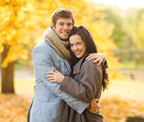 Image showing romantic couple in the autumn park