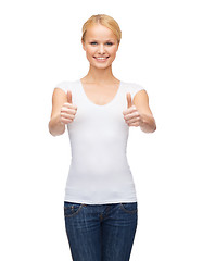 Image showing woman showing thumbs up