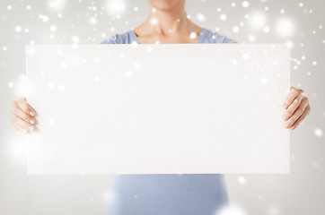 Image showing woman with blank white board