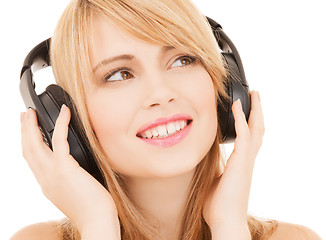 Image showing happy girl with headphones