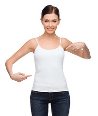 Image showing woman in blank white shirt