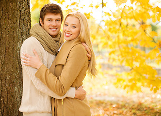 Image showing romantic couple in the autumn park