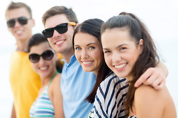 Image showing group of friends having fun on the beach