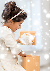 Image showing happy child girl with gift box