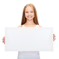 Image showing little girl with blank white board