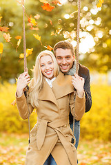 Image showing romantic couple in the autumn park