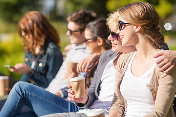 Image showing group of students or teenagers hanging out