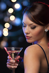 Image showing woman with cocktail