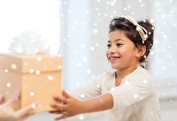 Image showing happy child girl with gift box