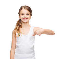 Image showing smiling teenage girl in blank white shirt