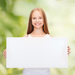 Image showing little girl with blank white board