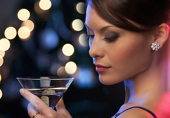 Image showing woman with cocktail