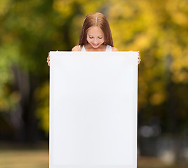 Image showing little girl with blank white board