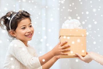 Image showing happy child girl with gift box