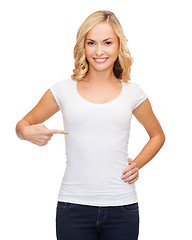 Image showing woman in blank white t-shirt