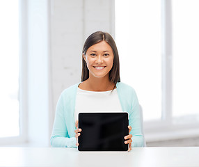 Image showing businesswoman or student with tablet pc