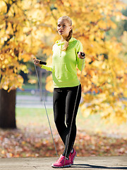 Image showing woman doing sports outdoors