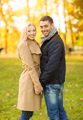 Image showing romantic couple in the autumn park