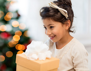 Image showing happy child girl with gift box