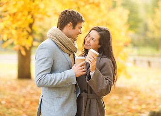 Image showing romantic couple in the autumn park