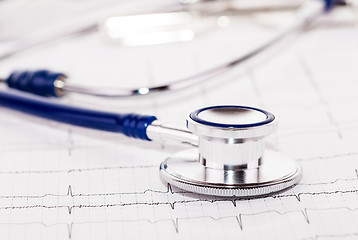 Image showing stethoscope on ECG