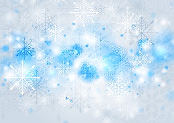 Image showing Bright blue vector Christmas background