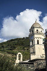 Image showing Clocktower in Vernazza ,Cinque Terre