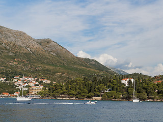 Image showing Cavtat, Croatia, august 2013, mountains and Zal beach