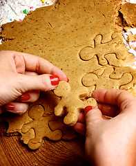 Image showing Preparation Gingerbread Men